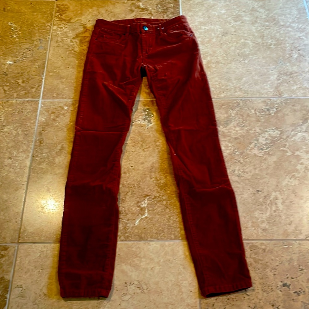 Blank y2k low rise Whimsigoth NYC Women's Straight Leg Jeans in Deep Brick Red